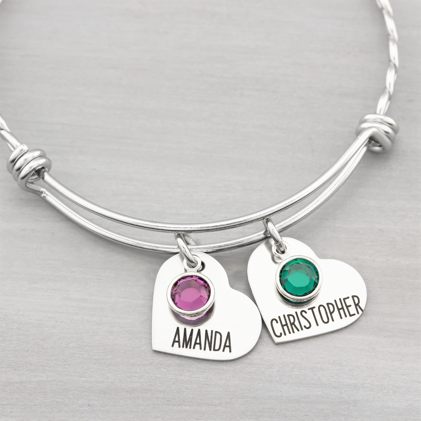 Charm bracelets with birthstones and clearance names