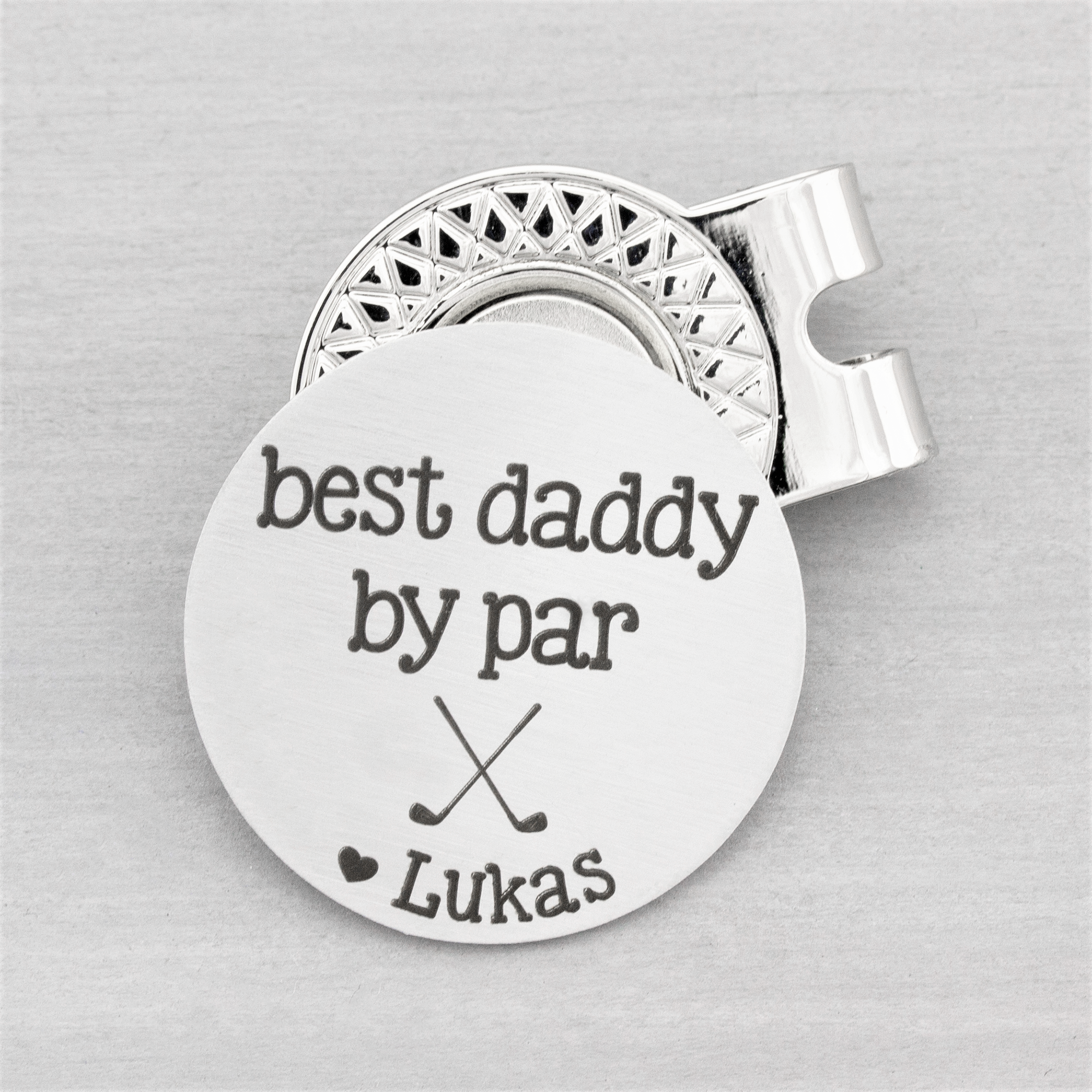 Golf Gift For Dad Personalized Ball Marker with Hat Clip - Heartfelt Tokens