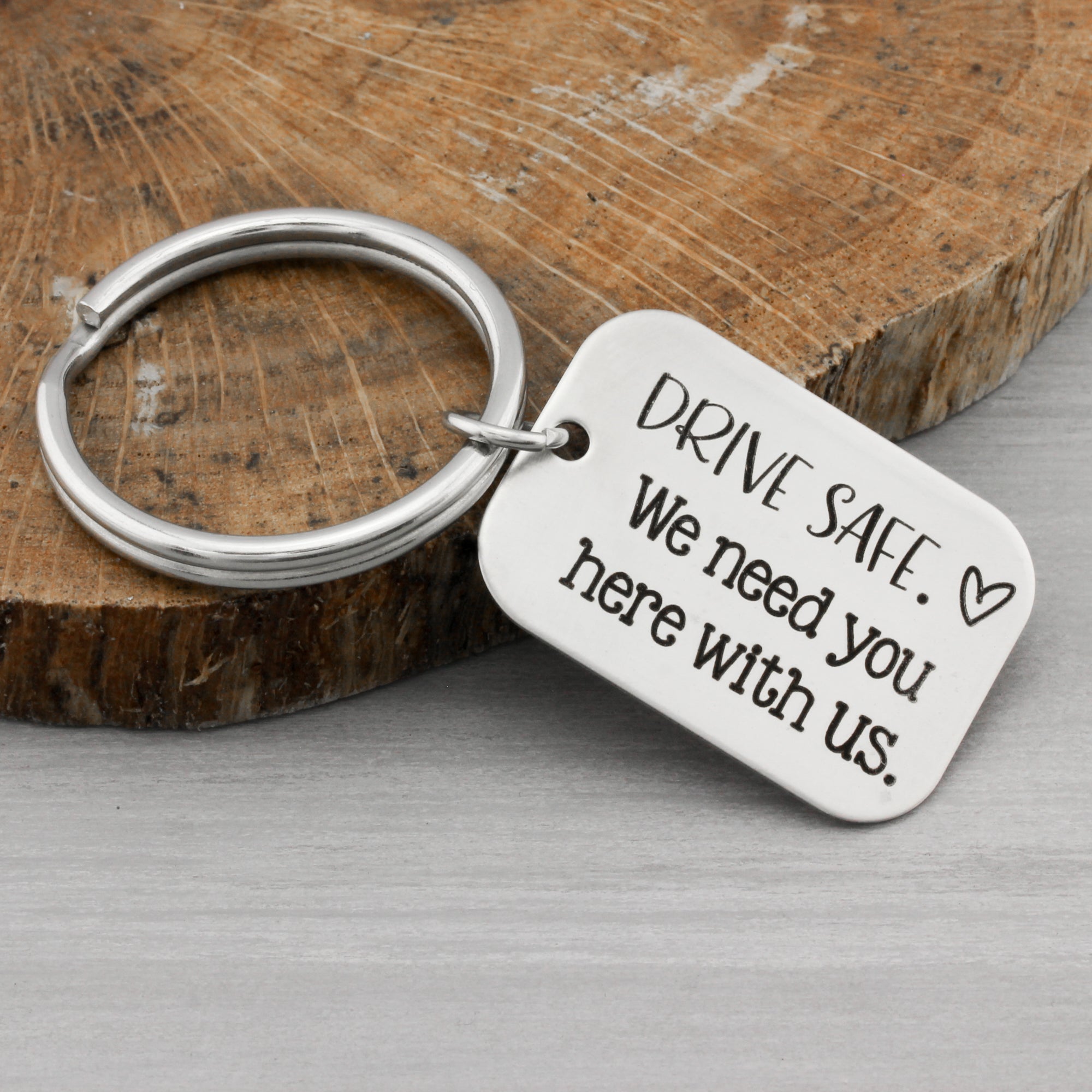 Macorner Drive Safe - Personalized Stainless Steel Keychain - Valentine's Day Gifts for Men, Husband, Him, Boyfriend