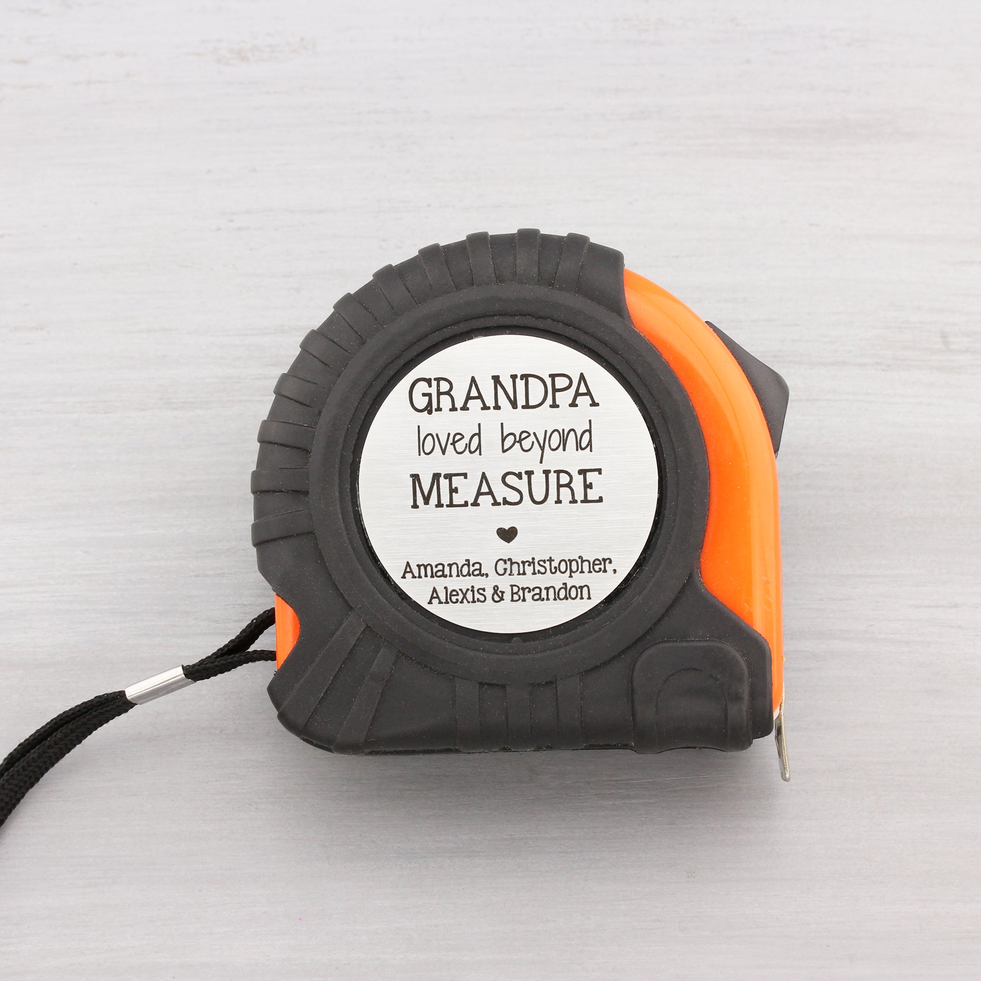 Grandpa tape measure, loved beyond measure, personalized tool